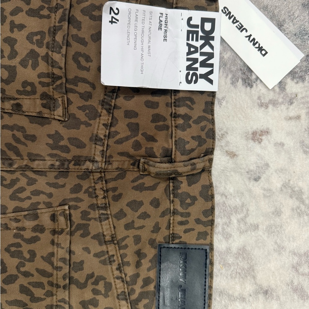 DKNY Animal Print Jeans - Tan and Black